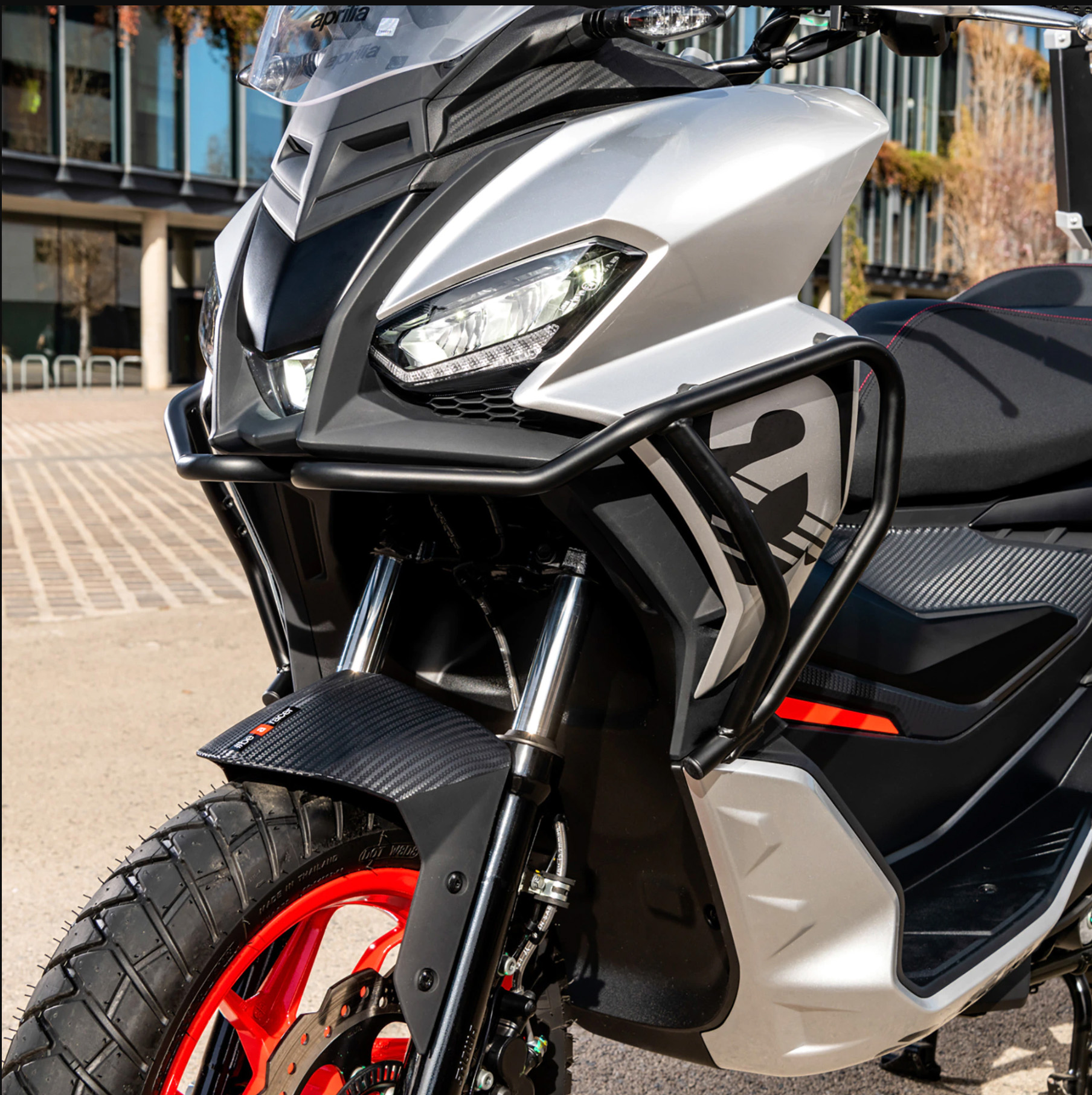 Schutzbügel, vorn, schwarz, matt, Edelstahl, Aprilia SR GT Compact 125 / 200